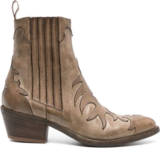 Sartore 45mm leather cowboy boots Brown