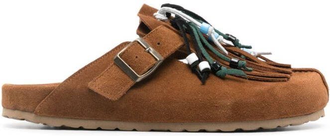 Scarosso Geo suede sandals Brown