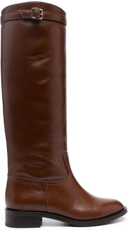 Scarosso Lauren knee-high leather boots Brown