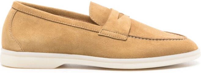 Scarosso Luciana suede penny loafers Neutrals