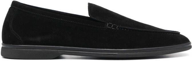 Scarosso Ludovico almond-toe suede loafers Black