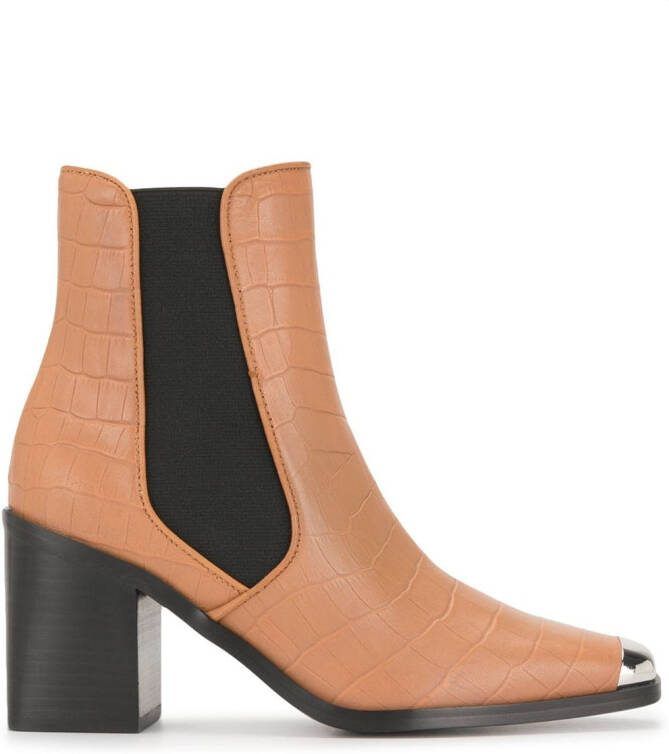 Senso silver toe cap boots Brown