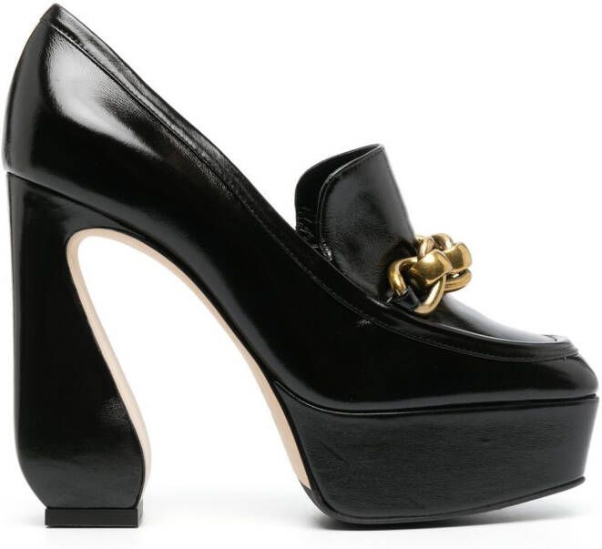 Si Rossi 120mm chain-link detail pumps Black