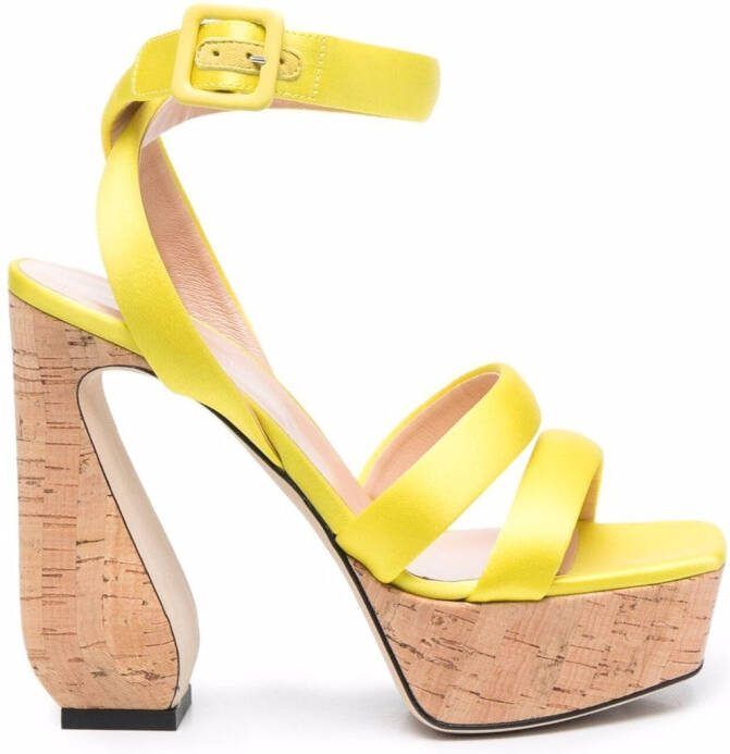 Si Rossi Antonia satin sandals Yellow