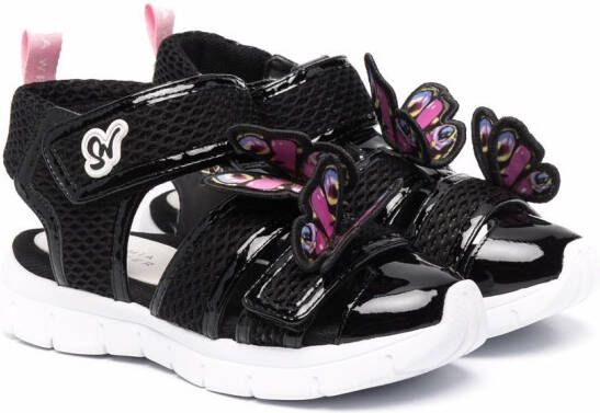 Sophia Webster Mini butterfly-embellished mesh sandals Black