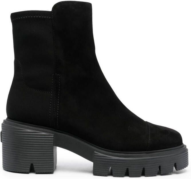 Stuart Weitzman 60mm chunky suede boots Black