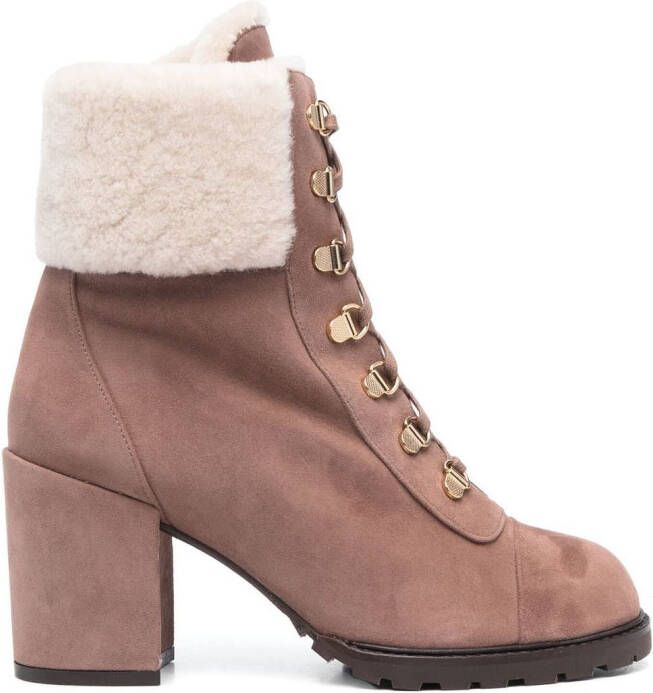 Stuart Weitzman 90mm ankle lace-up fastening boots Brown