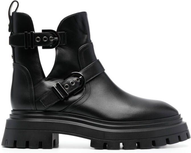 Stuart Weitzman buckle-fastening leather ankle boots Black