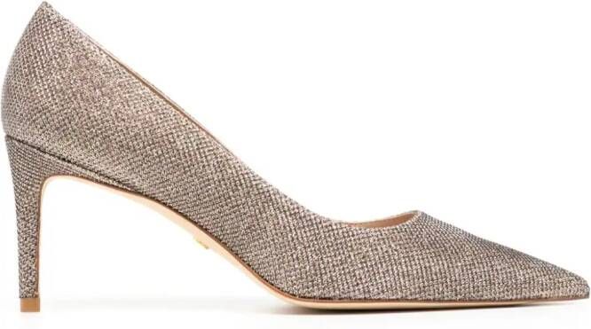 Stuart Weitzman Stuart 50mm glitter pumps Gold