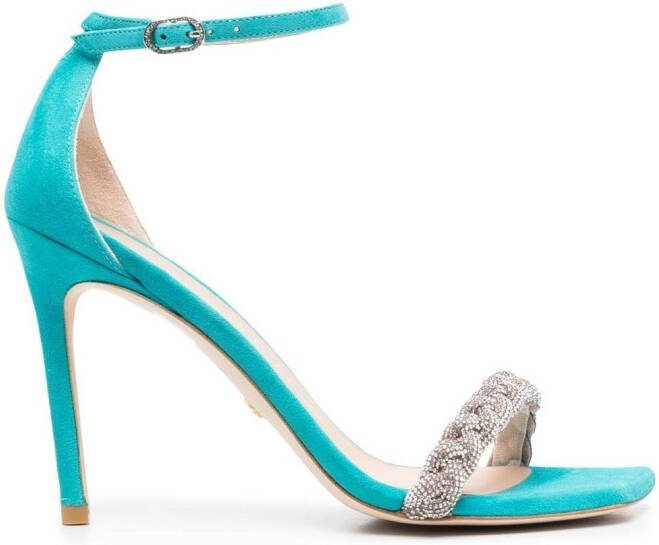 Stuart Weitzman Sue 100mm braided-strap sandals Blue