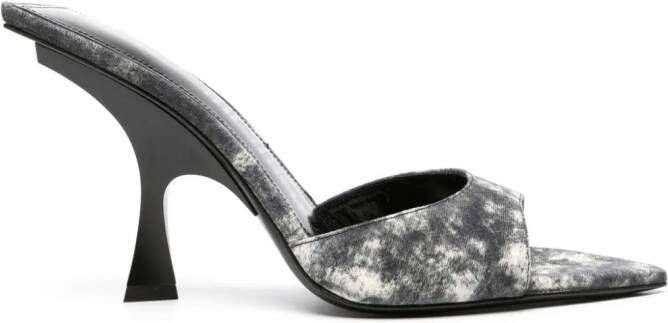 The Attico 100mm bleached-effect pointed-toe sandals Grey