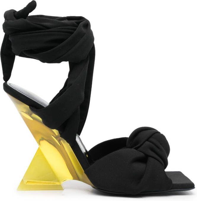 The Attico Duse 85mm sculpted-heel sandals Black