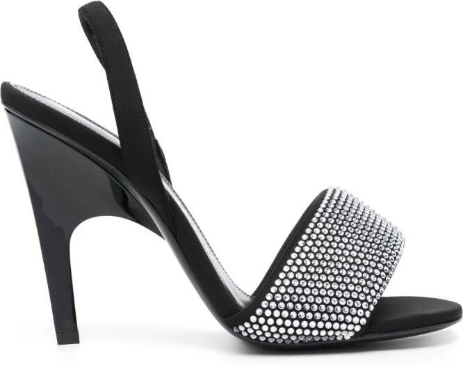 The Attico Rem 105mm crystal-embellished sandals Black