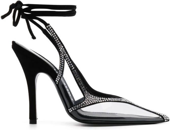The Attico Venus 100mm embellished pumps Black