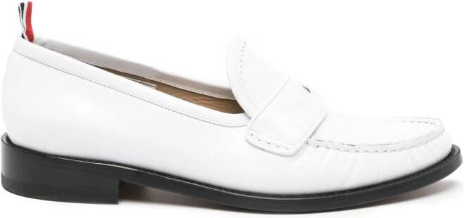 Thom Browne penny-slot RWB loafers White