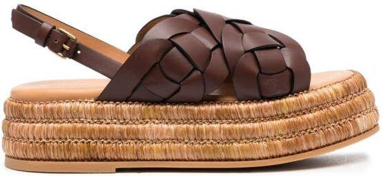 Tod's 60mm leather espadrilles Brown