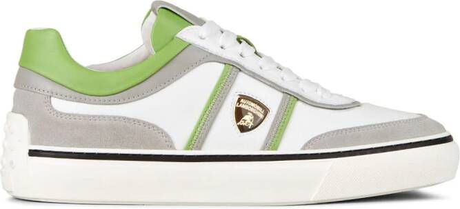 Tod's Automobili Lamborghini panelled lace-up leather sneakers Grey