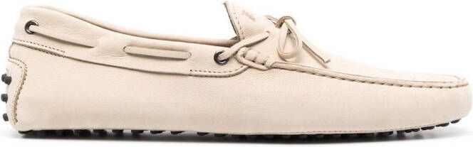 Tod's bow-detail leather loafers Neutrals
