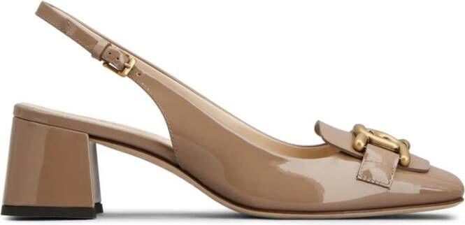 Tod's Cuoio 50mm logo-engraved pumps Neutrals