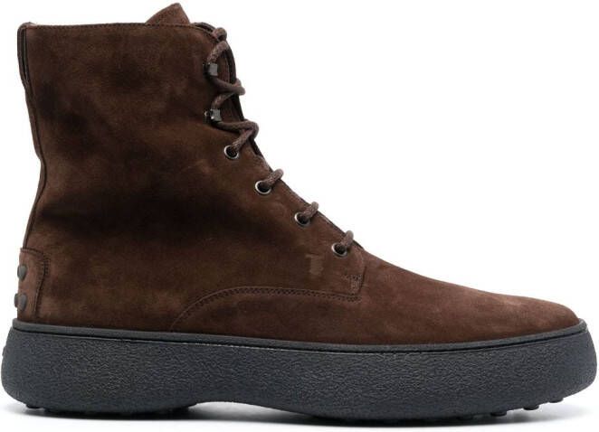 Tod's W. G. logo-patch boots Brown