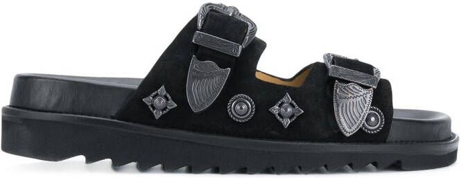 Toga Pulla buckle strap sandals Black