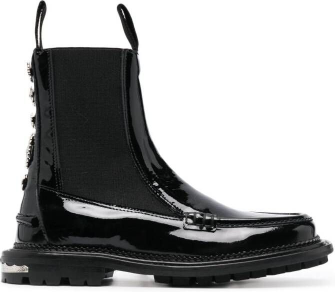 Toga Pulla stud-embellished leather ankle boots Black