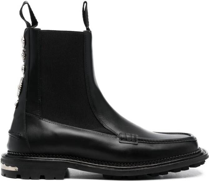 Toga Virilis charm-detail ankle leather boots Black