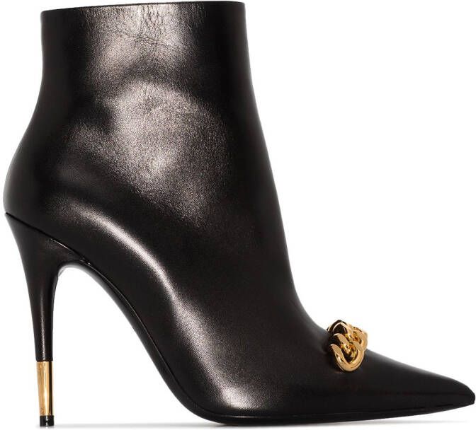 TOM FORD Iconic Chain 105mm ankle boots Black