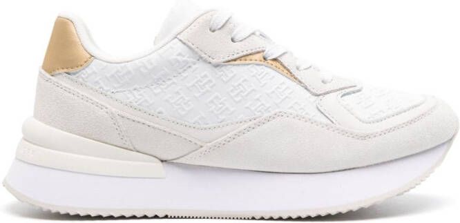 Tommy Hilfiger monogram-embossed leather sneakers White