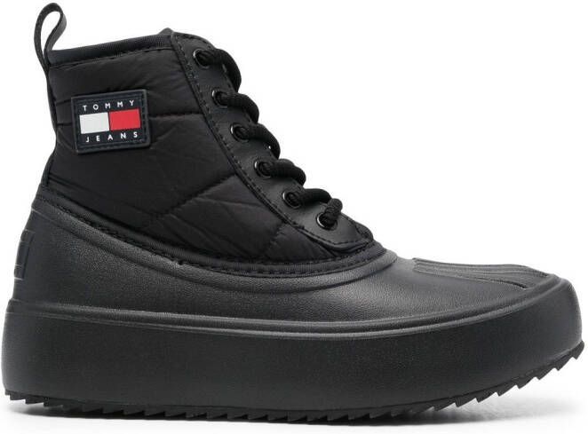 Tommy Jeans oversize rubber sole boots Black
