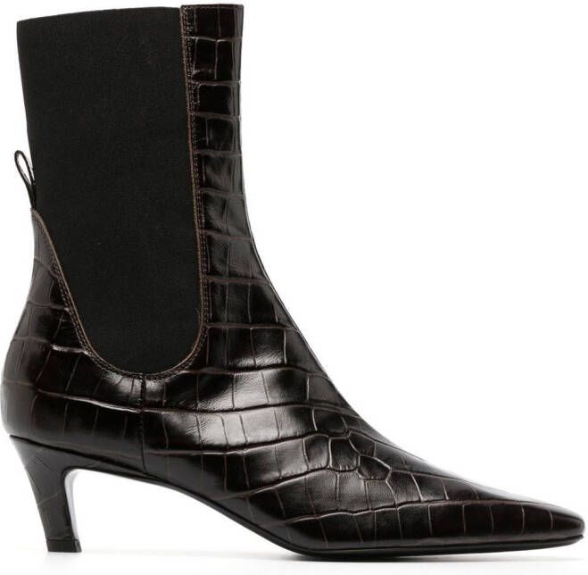 TOTEME 50mm croco-embossed Chelsea boots Brown
