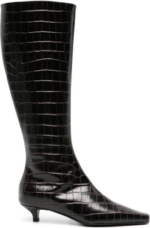 TOTEME The Slim 35mm knee-high boots Brown