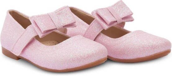 Tulleen bow-detail ballerina shoes Pink