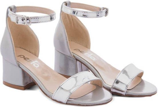 Tulleen leather block-heel sandals Silver