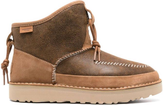 UGG decorative-stitching leather boots Brown