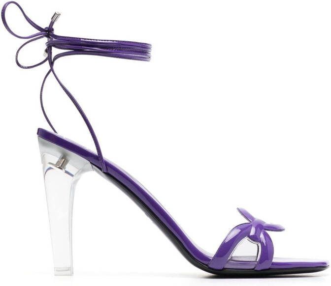Valentino Garavani Chain 1967 110mm leather sandals Purple