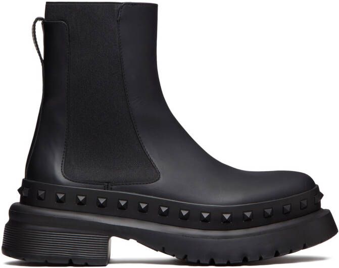 Valentino Garavani M-Way Rockstud leather ankle boots Black