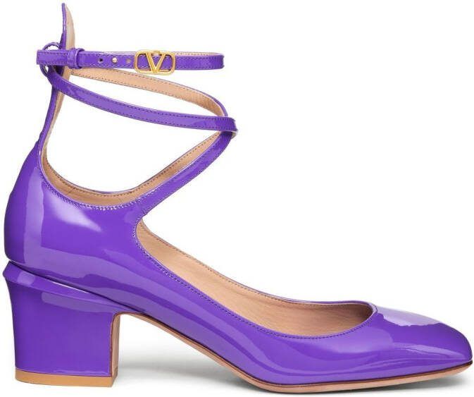Valentino Garavani Tan-Go 70mm patent leather pumps Purple
