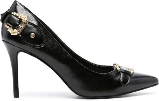 Versace Jeans Couture Baroque-buckle 90mm stiletto pumps Black