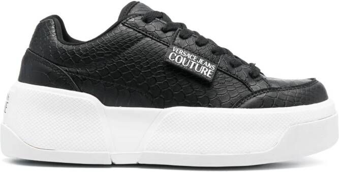 Versace Jeans Couture logo-patch round-toe sneakers Black