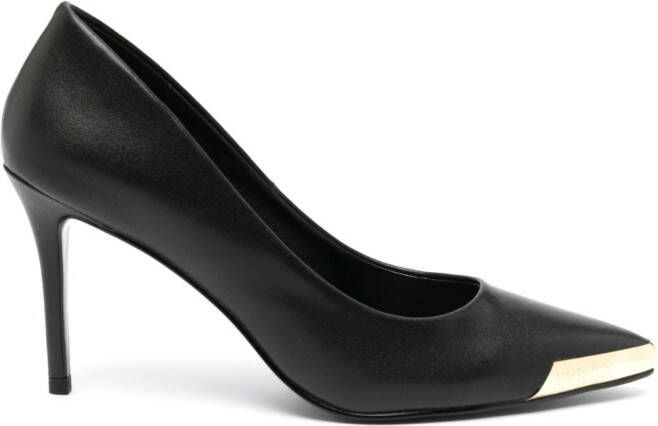 Versace Jeans Couture metal-toe 85mm leather pumps Black