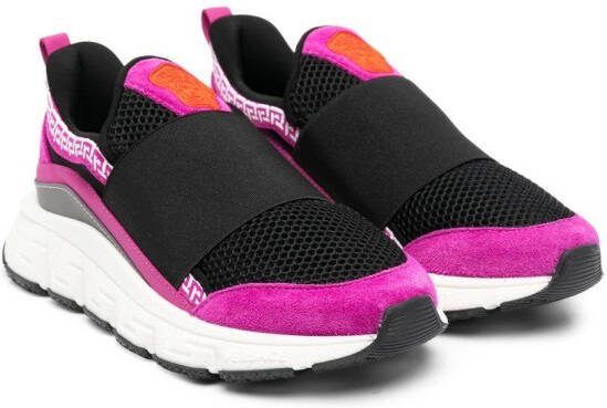 Versace Kids colour-block slip-on sneakers Black