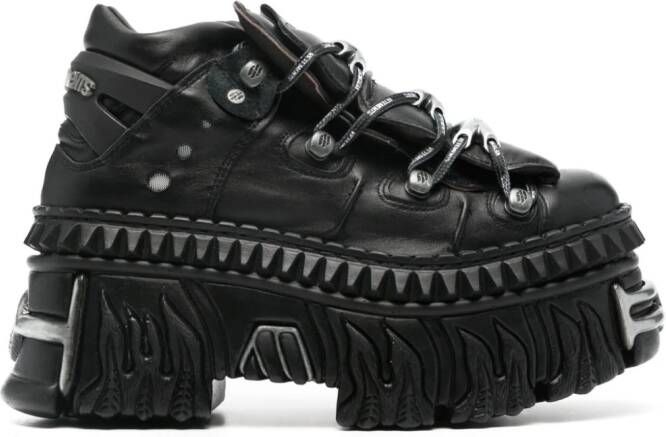VETE TS x New Rock leather sneakers Black