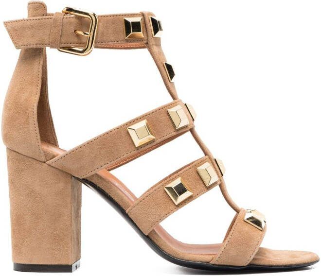 Via Roma 15 90mm stud-embellished sandals Brown