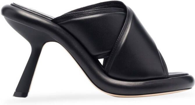 Vic Matie crossover-strap leather sandals Black