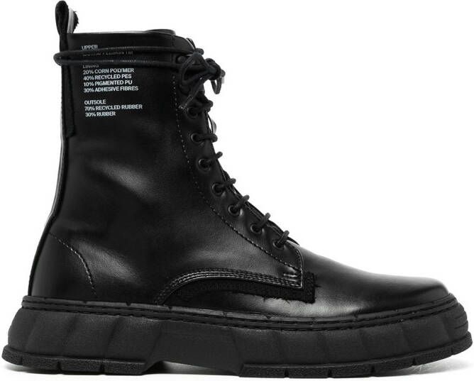 Virón 1992 lace-up leather boots Black