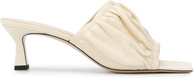 Wandler gathered leather sandals Neutrals