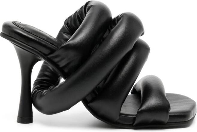 YUME Circular Heel 110mm padded sandals Black