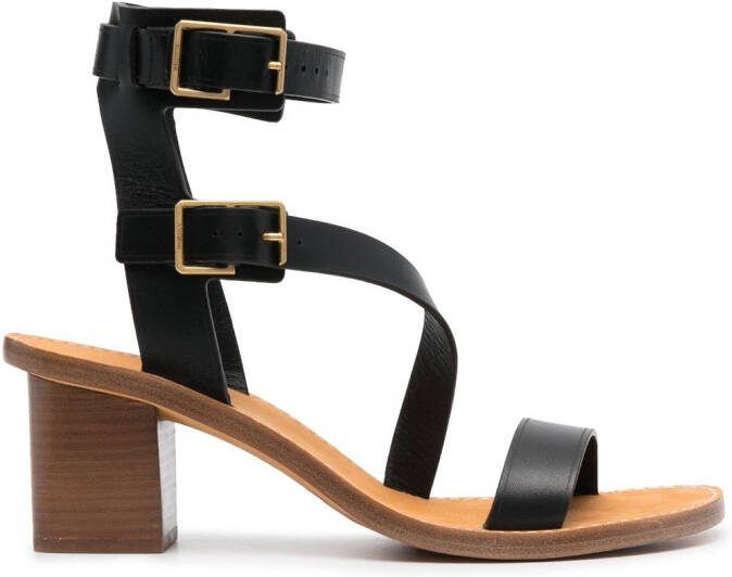 ZadigVoltaire Cecilia Caprese 70mm leather sandals Black