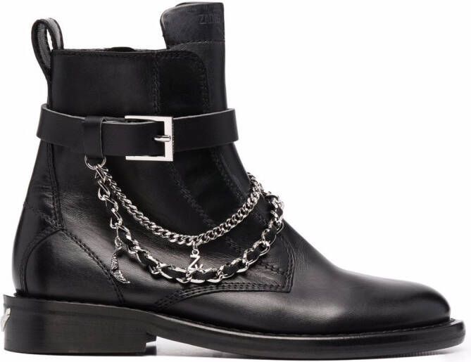 ZadigVoltaire chain-detail leather boots Black